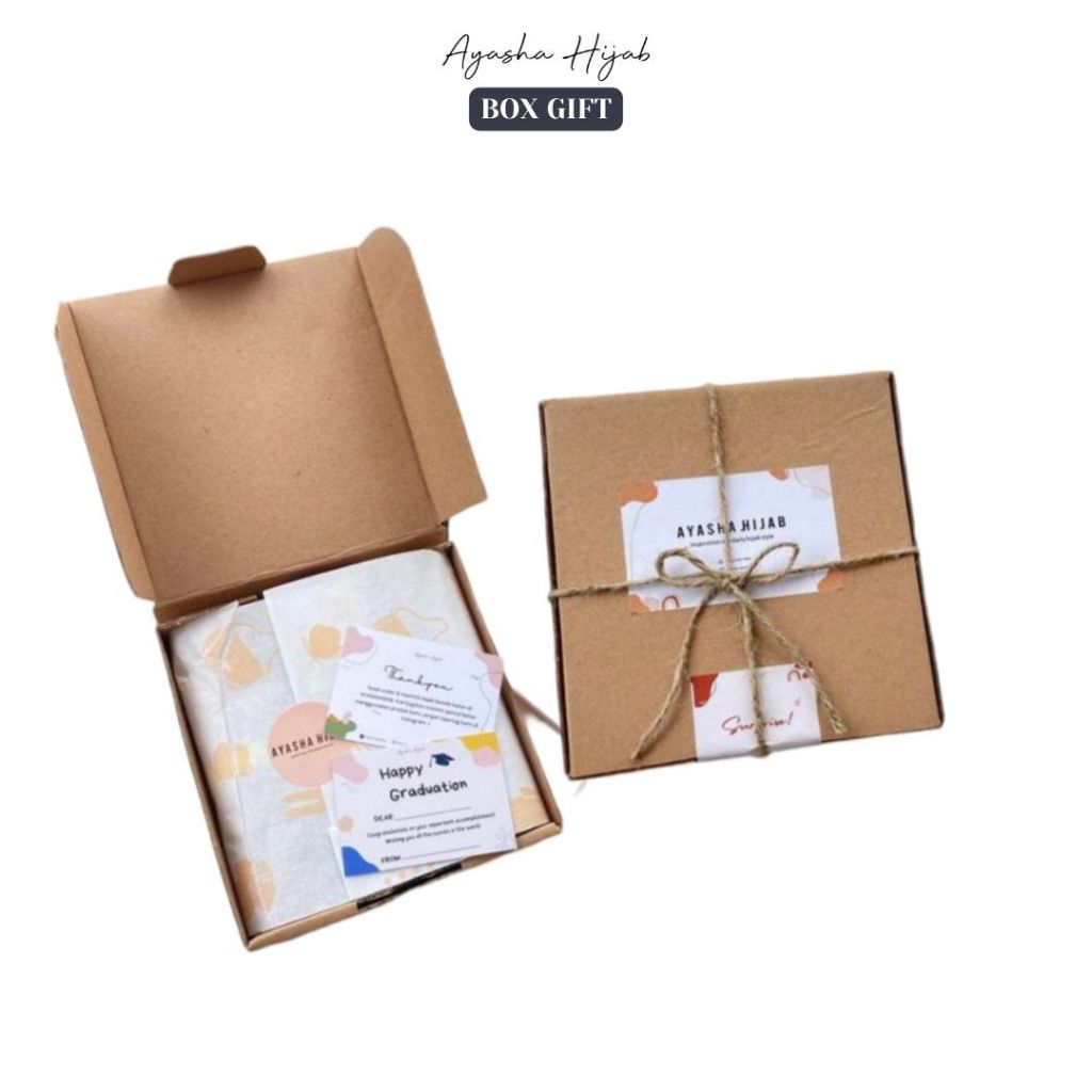

Ayasha Hijab - Gift Box (HANYA BOX) Kotak Hadiah + Bubble Wrap + Stiker Ucapan