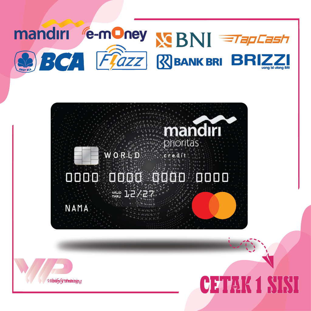 KARTU EMONEY DEBIT MANDIRI PRIORITAS BLACK MANDIRI FLAZZ BCA GEN 2 BNI TAPCASH BRIZZI BRI - 1 SISI