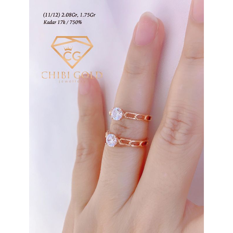 CHIBI GOLD - Cincin Amero emas 750 kadar 17k C208175