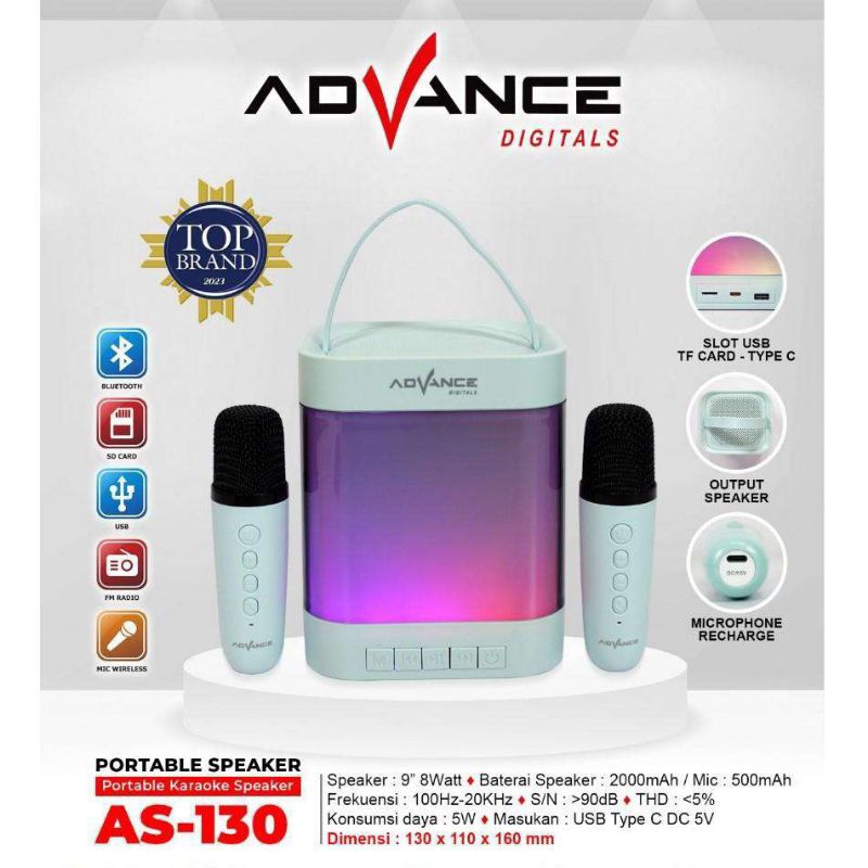 Speaker advance AS130 / speaker bluetooth / mic karaoke / mic bluetooth / speaker portabel / speaker