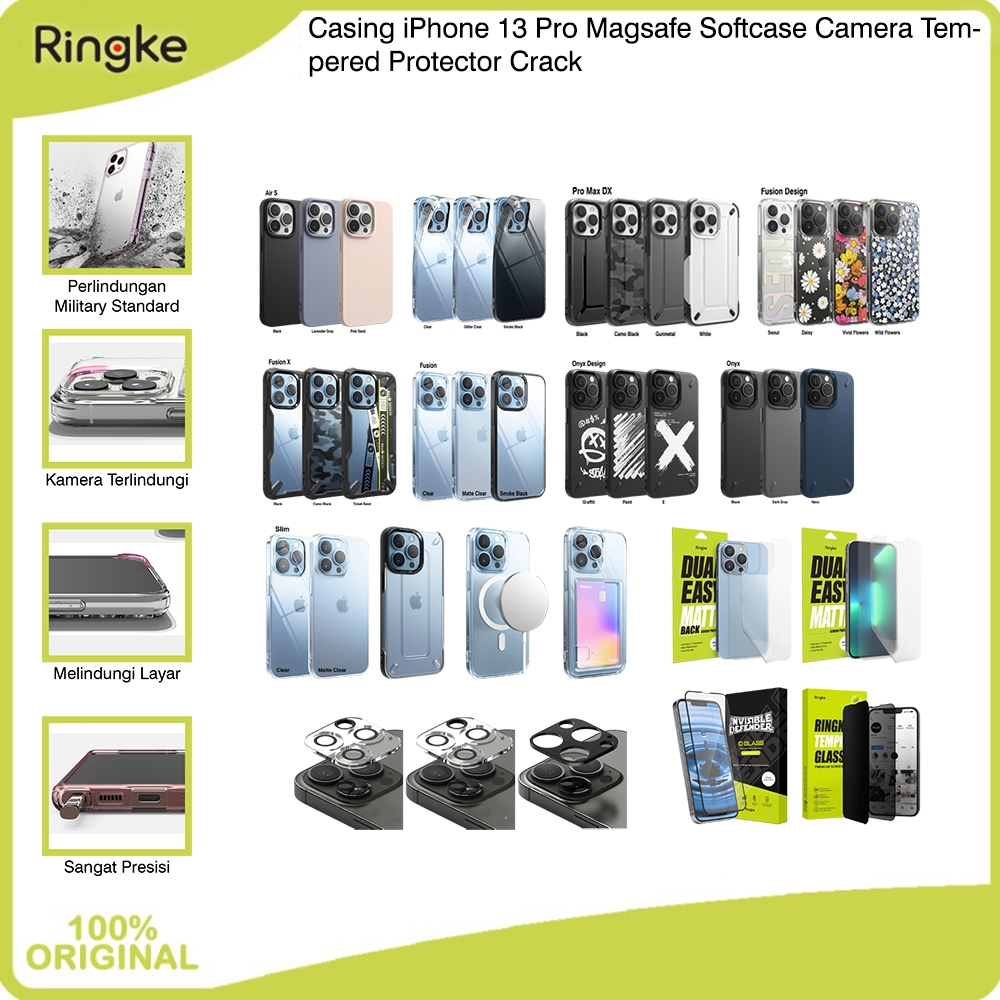 Casing iPhone 13 Pro Softcase Camera Tempered Glass Screen Protector Fusion X Onyx Air Mag Safe Slim