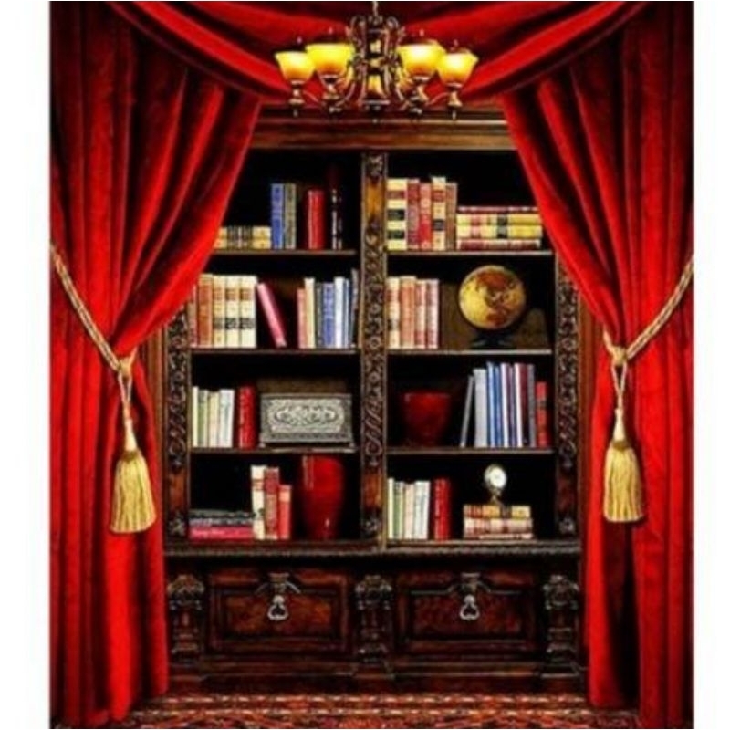 3x2,5m Kain Background Wisuda Rak Buku WS AF5