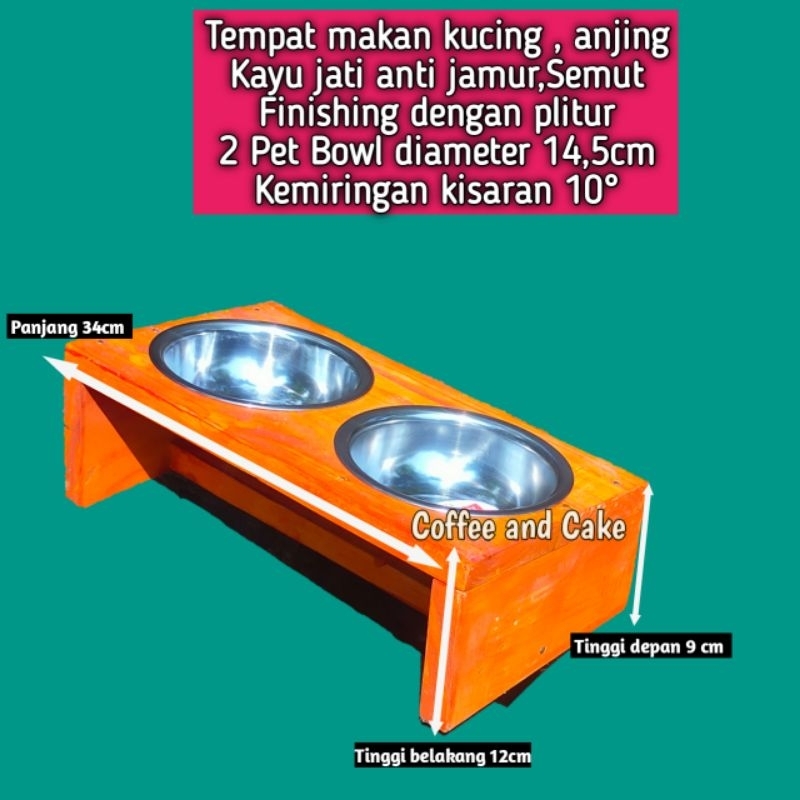Tempat makan kucing anjing kayu anti jamur | TEMPAT MAKAN HEWAN