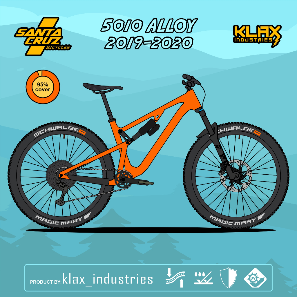 Protector 95% SantaCruz 5010 alloy 2019 2020. FULL WRAP PROTECTOR KLAX industries