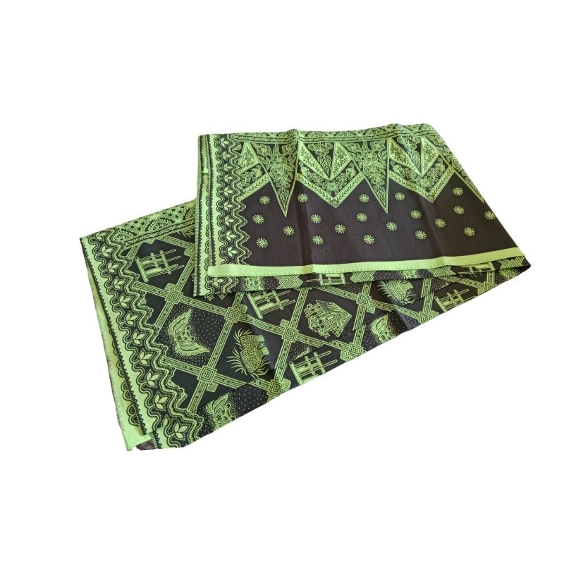 BAHAN BATIK BADUY / KAIN PANJANG BADUY HIJAU MOTIF ANGKLUNG HIJAU