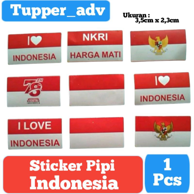 

Sticker Pipi Merah Putih / Tempelan Pipi Bendera Indonesia 17an