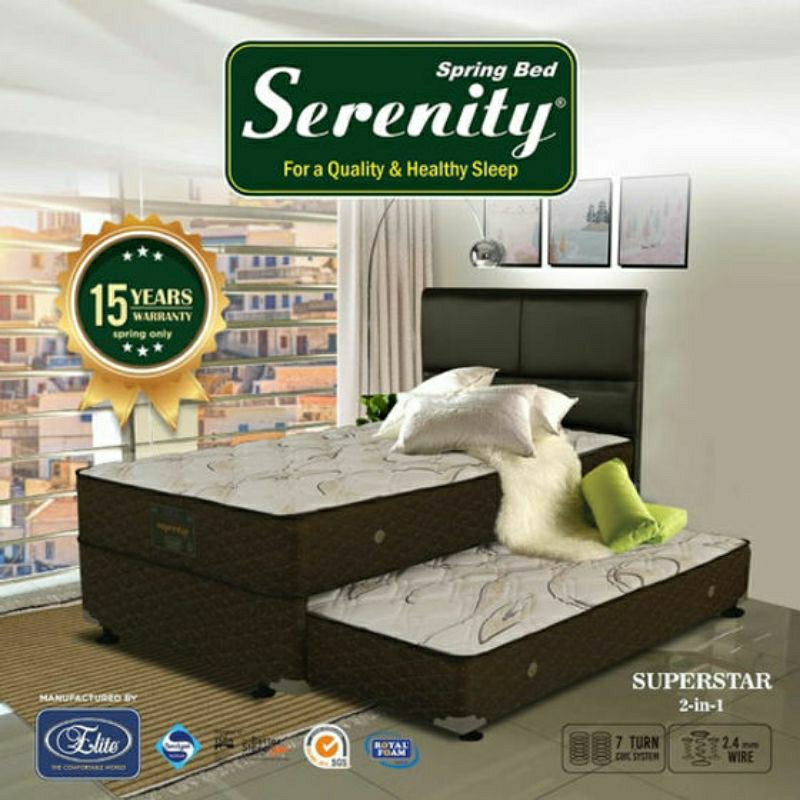 Kasur Springbed ELITE SERENITY Superstar 2 In 1 Kasur Sorong Elite Serenity Superstar - Tempat Tidur