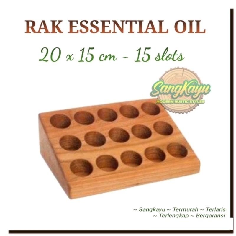 Rak oil kayu essential oil 15 slot air humidifier essentials oils rack