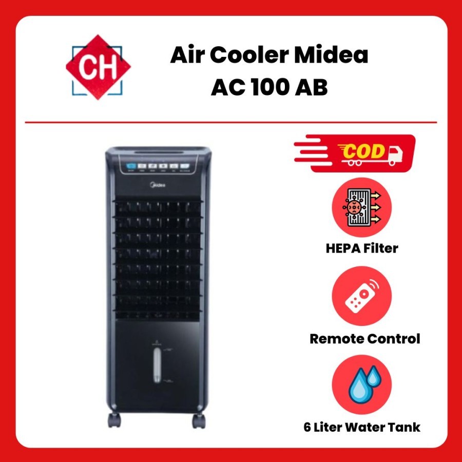 Midea Air Cooler AC 100 A(B) 6L 3 in 1 HEPA Filter Low Watt Auto Off | Pendingin Ruangan