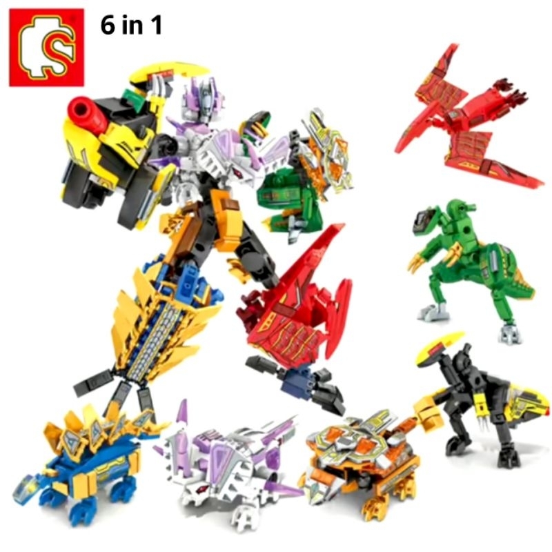SEMBO BLOCK BRICKS THERION TOTEMS 6in1 / MAINAN BLOCK ROBOT THERIOM TOTEMS