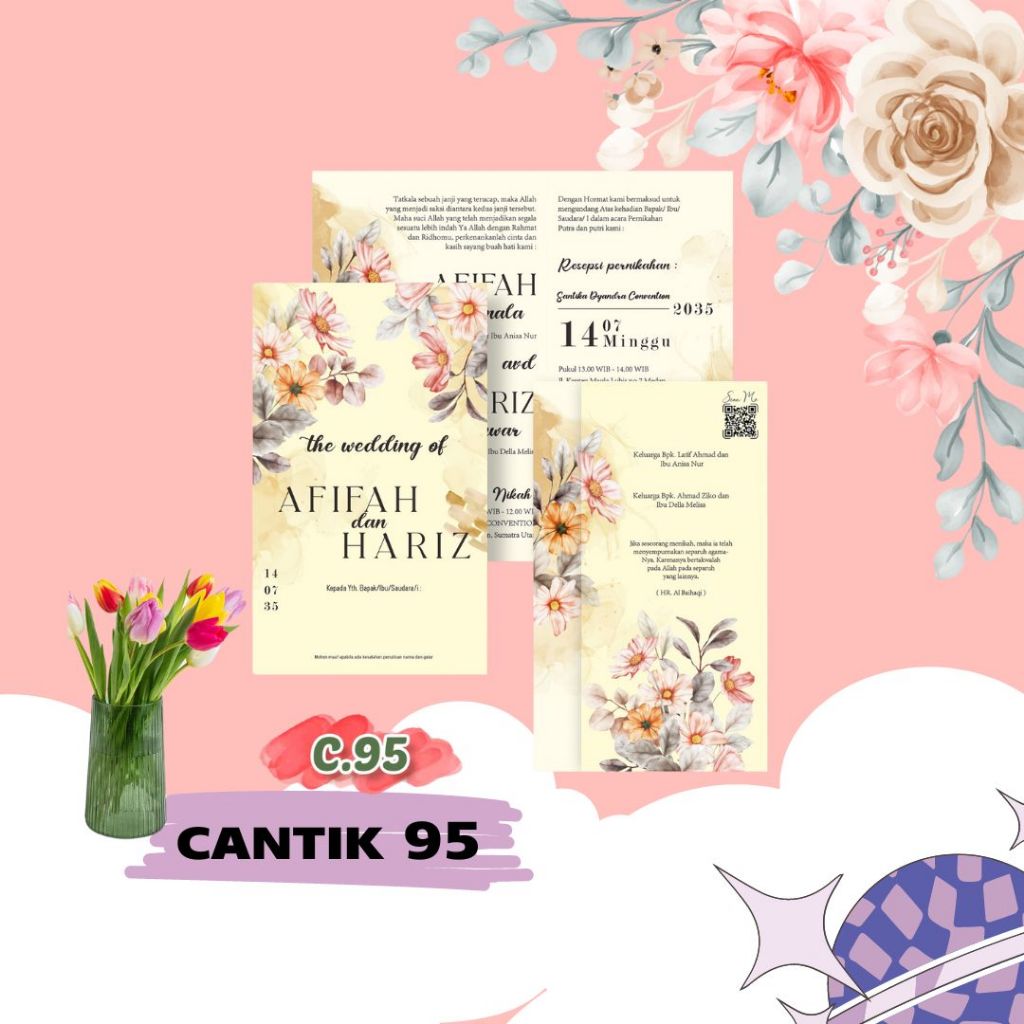 Undangan Pernikahan Murah | Cantik 95