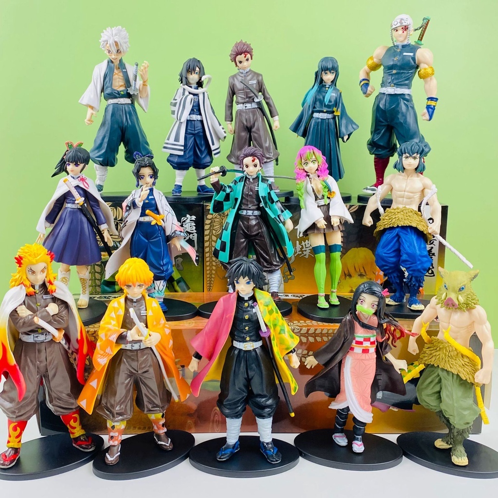 BONEKA ANIME ACTION FIGURE DEMON SLAYER FIGURE ASLI TANJIRO FIGURE NEZUKO FIGURE KIMETSU NO YAIBA