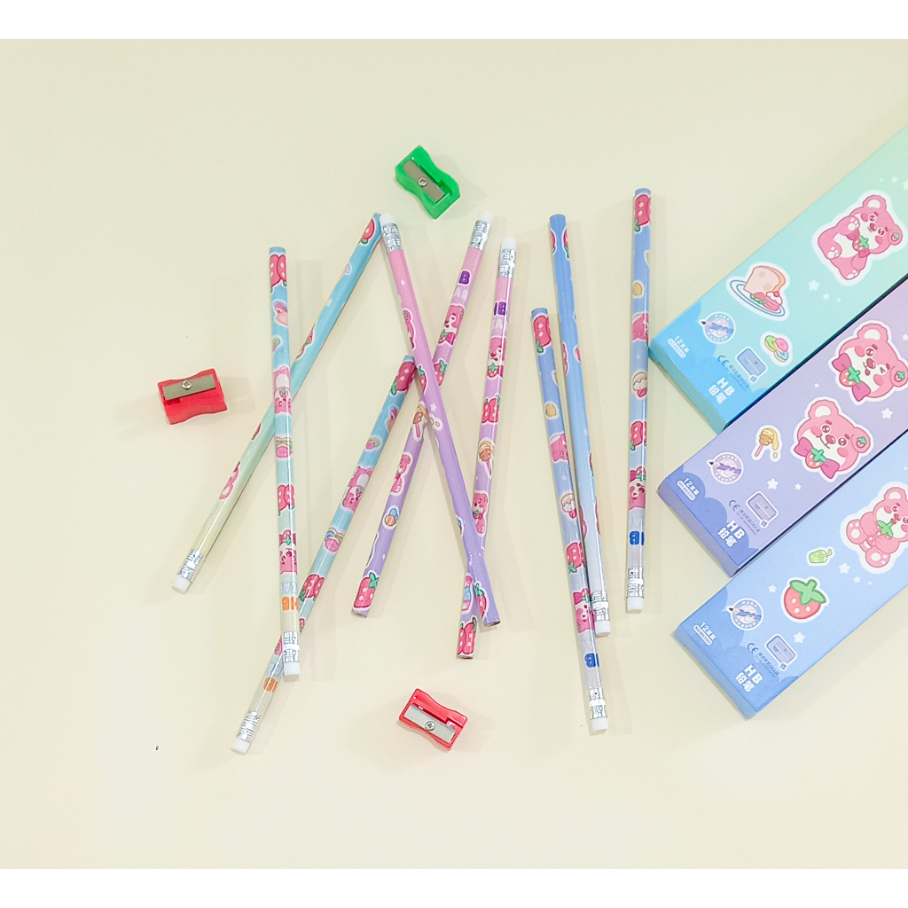 

Pensil box isi 12pcs + Free serutan motif Lotso