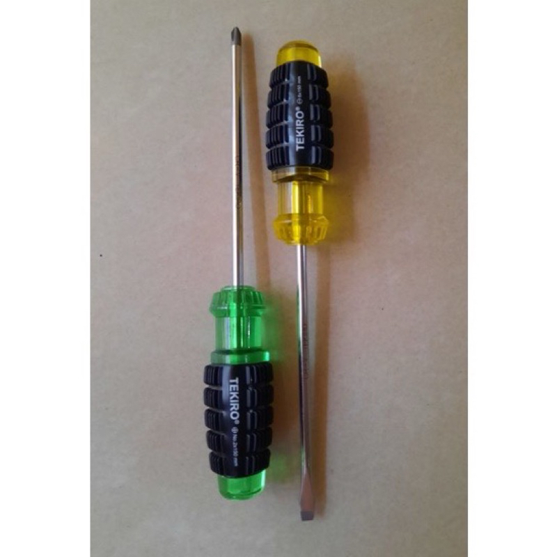 (1set) Obeng gagang karet 6 x 125 (+)(-) Tekiro