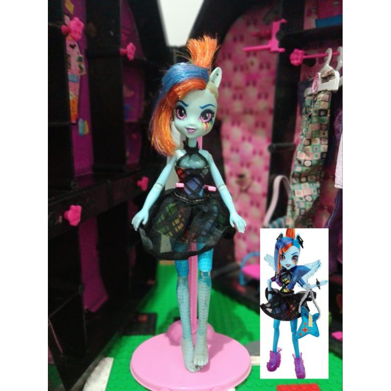 My Little Pony Equestria Girls Rainbow Rocks Rainbow Dash Rockin' Hairstyle Doll (Preloved)