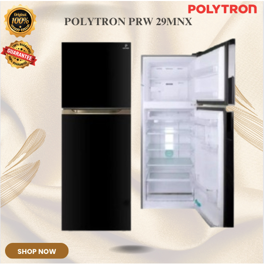 POLYTRON Kulkas 2 Pintu Belleza Jumbo PRW 29MNX 260L/PRW-29MNX/PRW 29MNX/ORIGINAL BERGARANSI RESMI