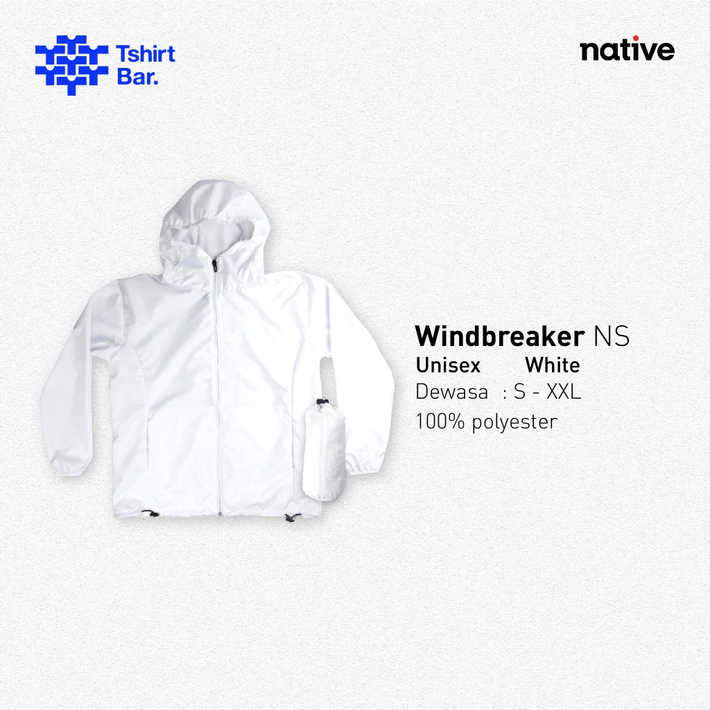 Jacket Windbreaker Lipat Running Native WHITE