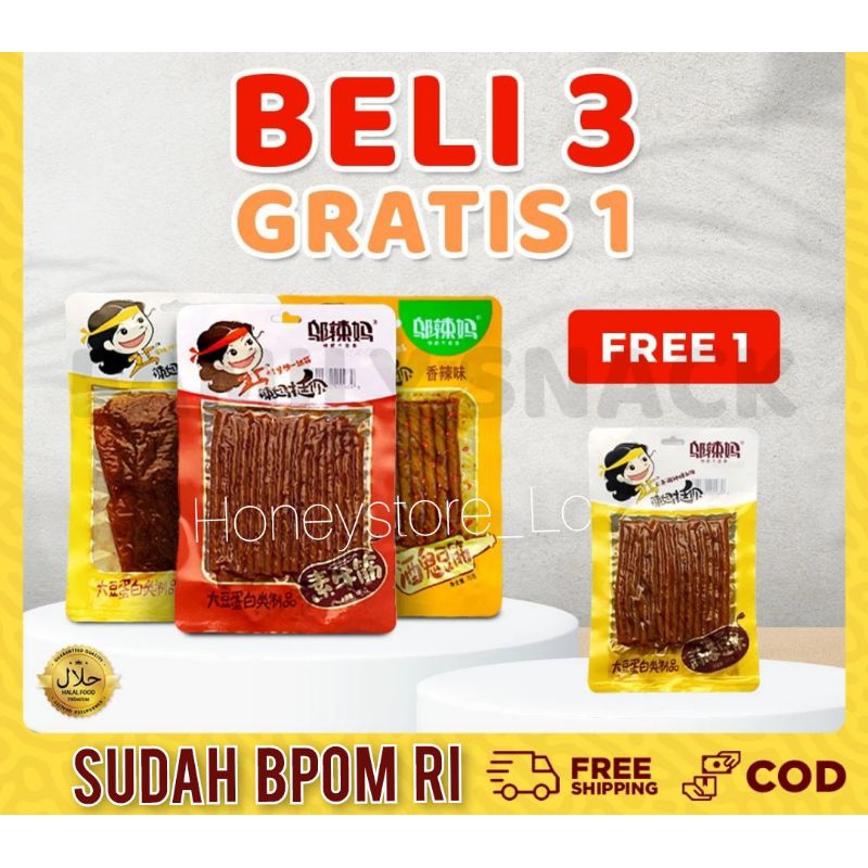 

[BPOM]Halal Snack Latiao Wulama Buy 3 Get 1/Snack Cemilan Latiao/Vegetarian food