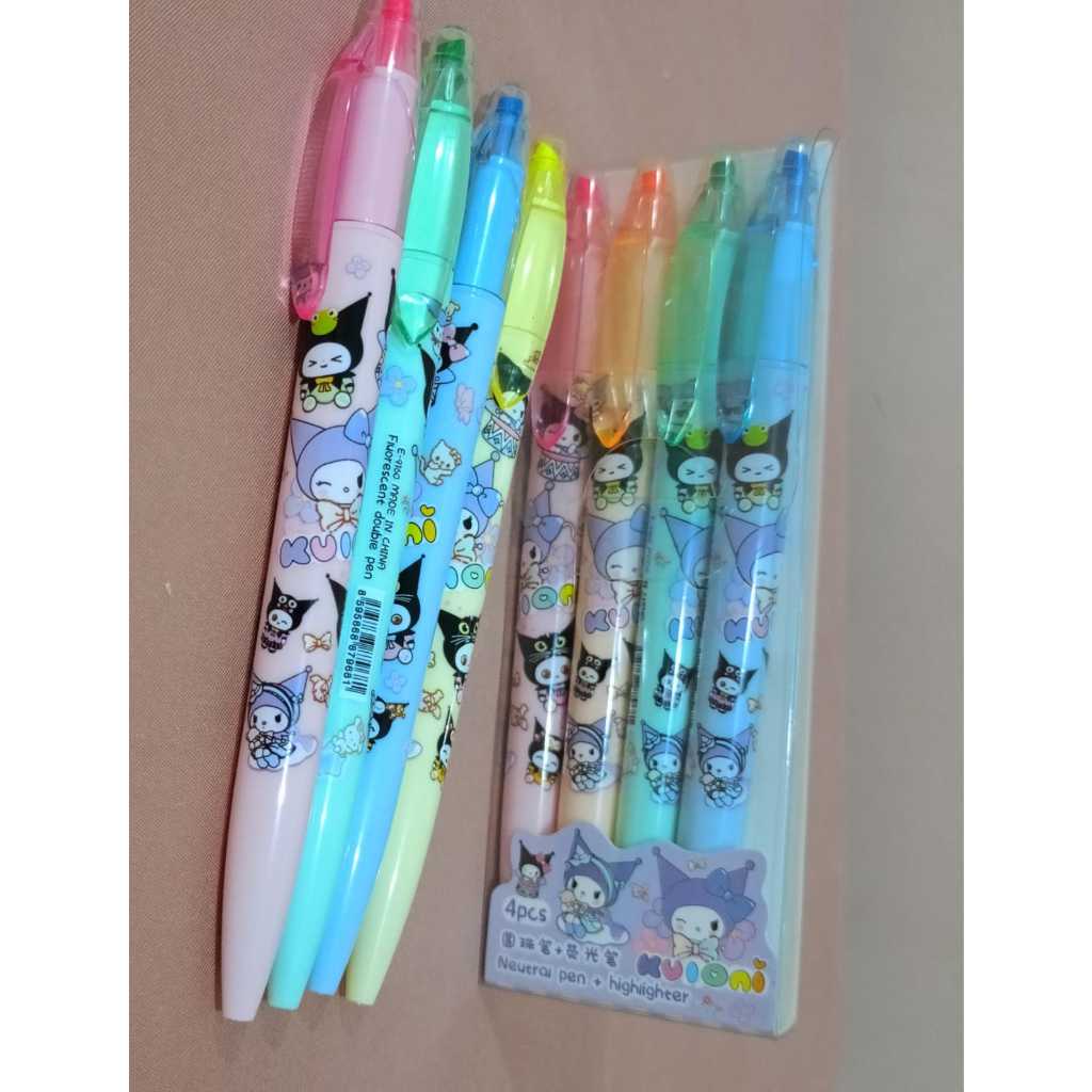 

PROMO!! PULPEN SANRIO + STABILO PULPEN 2IN1 PULPEN SANRIO PACK ISI 4PCS PEN + HIGHLIGHTER KUROMI SANRIO PULPEN STABILO SANRIO