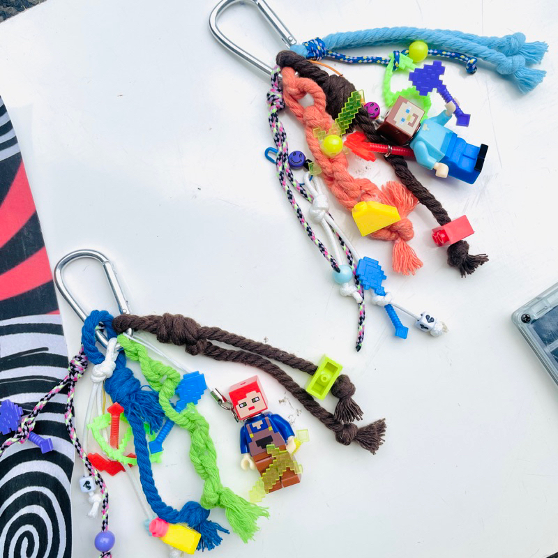 KEYCHAIN LEGO MINICRAFT / GANTUNGAN TAS MACRAME LEG0 /