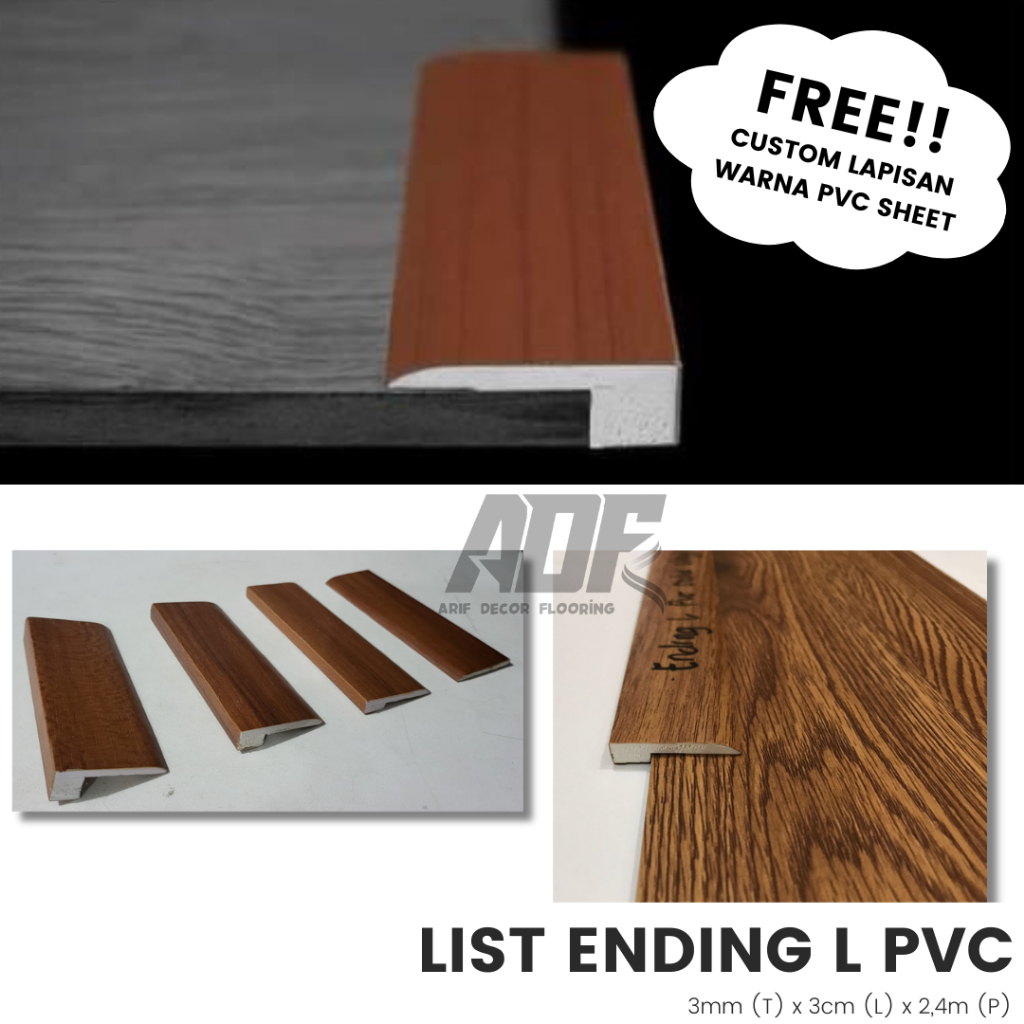 LIST ENDING L LANTAI PVC / LIS LANTAI / LIST PINTU VINYL / PARKET / SPC