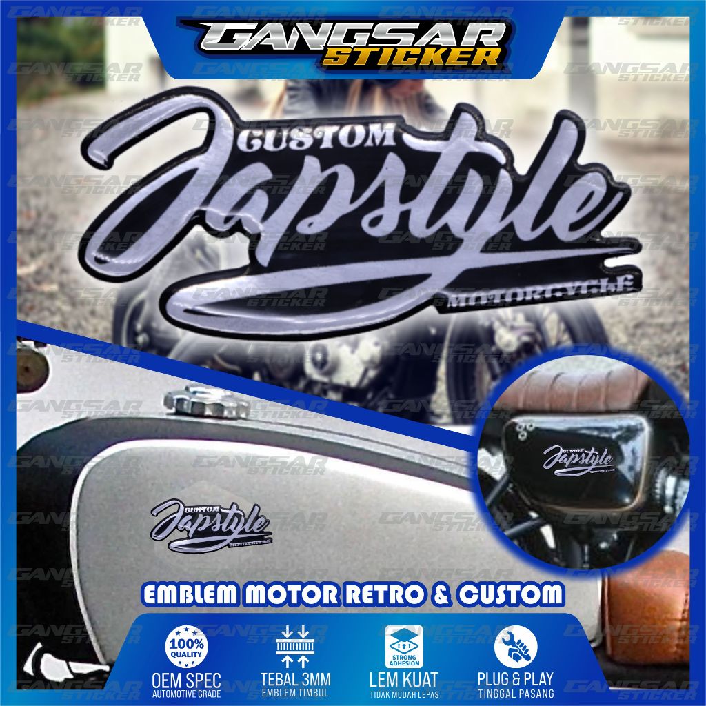 emblem motor custom japstyle / emblem tangki motor japstyle