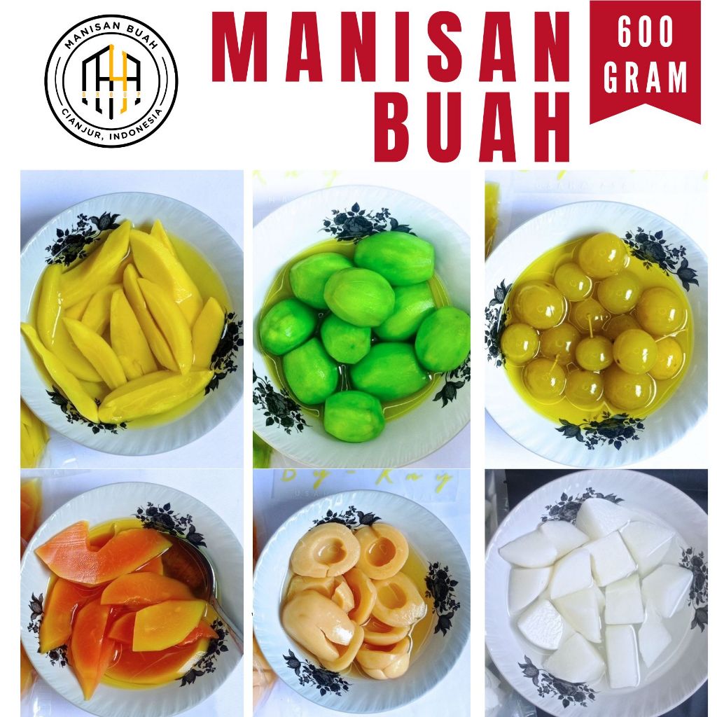 

MANISAN BUAH KEMASAN 600 GRAM ASINAN BUAH MANISAN BUAH CIANJUR