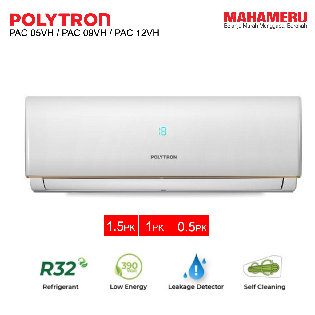 AC POLYTRON PAC 05VH / PAC 09VH / PAC 12VH / PAC 18VH Unit Only