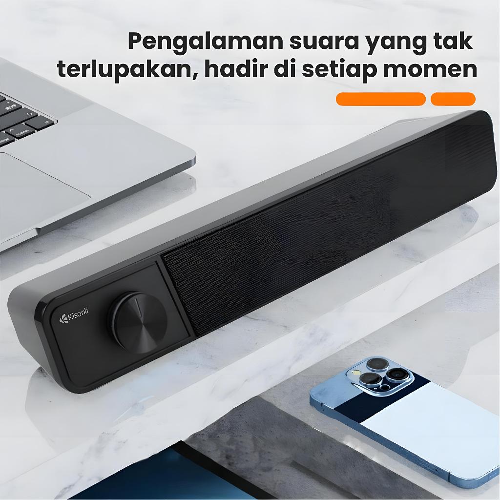 KISONLI - Speaker Laptop / Komputer / PC / CPU Design Long Strip LED - i560-5