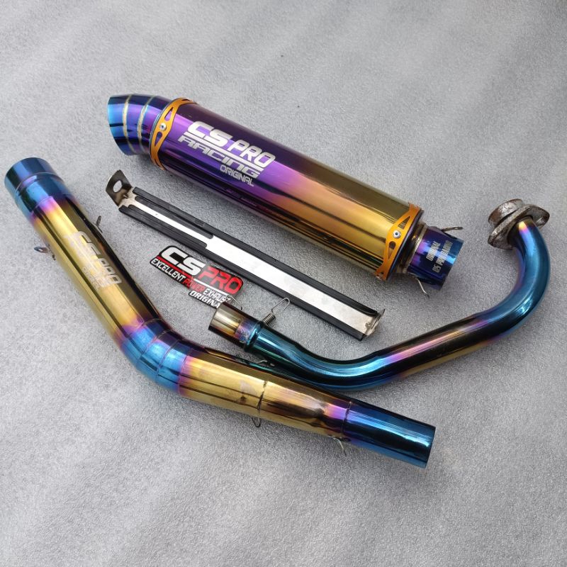 Knalpot Racing Bulat Cs Pro Original Satria fu Sonic R15 Vixion Cbr150