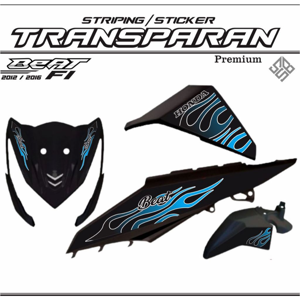STRIPING BEAT FI STIKER TRANSPARAN UV ORIGINAL BEAT PGM FI MOTIF