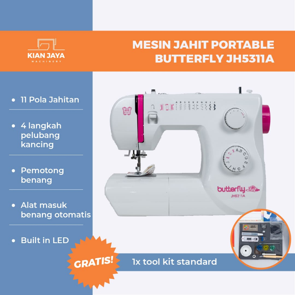 Mesin Jahit Portable Butterfly JH5311A