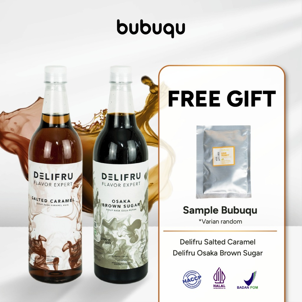 

Delifru Paket Bundling Syrup Salted Caramel 1L + Sirup Osaka Brown Sugar 1L