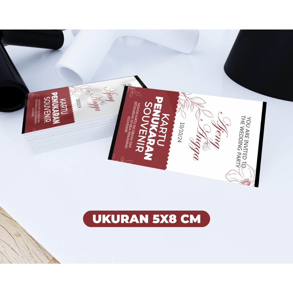 Kartu Penukaran Souvenir pernikahan | Kupon Souvenir