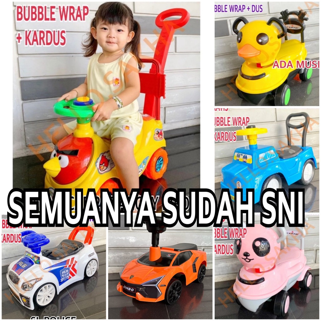 MAINAN MOBIL MOBILAN & TRUK DORONG DORONGAN PAKAI KAKI ADA & TANPA MUSIK MUSIC TRUCK MAIN FUNNY CAR 