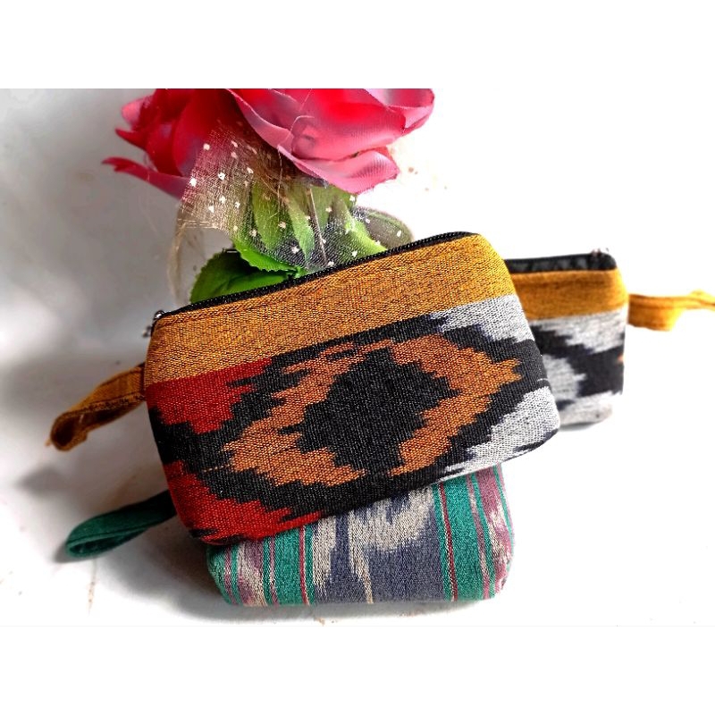 dompet mini / dompet koin souvenir tenun etnik full unik