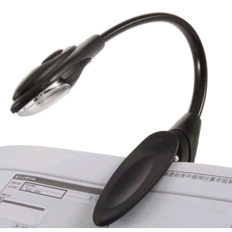 Lampu Baca Mini Night Light Curved Folding Portable Clip Book