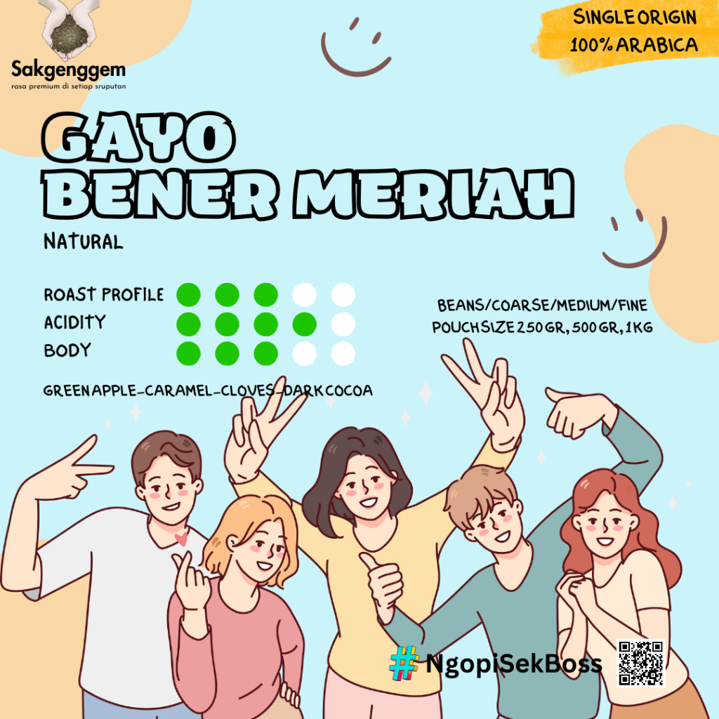 

Biji Kopi Bubuk Arabika Gayo Bener Meriah Natural | Single Origin Coffee | Fresh Roasted
