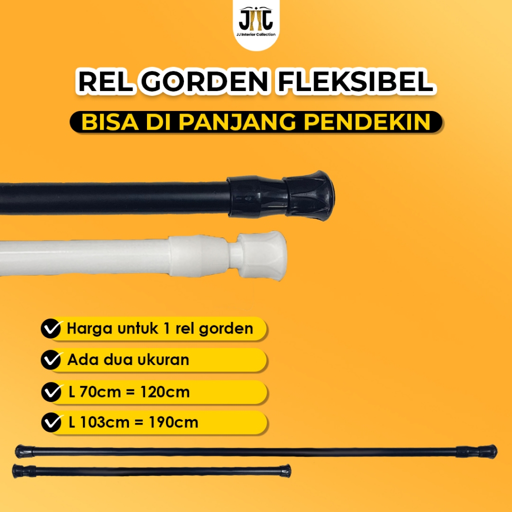 Tiang Rel Fleksibel Braket tempel rel Tanpa Bor tiang gorden jendela Gantungan Socket Magic Hook