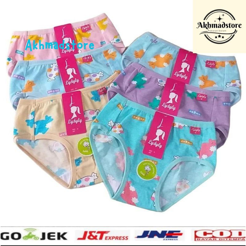 6 PCS CELANA DALAM ANAK PEREMPUAN LYDYLY/ CD LYDYLY ANAK PEREMPUAN WARNA BERMOTIF/ CD L 149