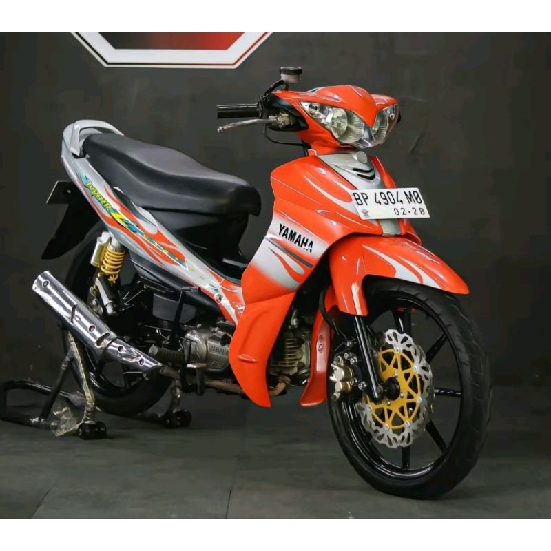 (BAYAR DITEMPAT) Striping Jupiter Z Castweel 2005 Orange Silver Striping Lis stiker Standar Ori Yama