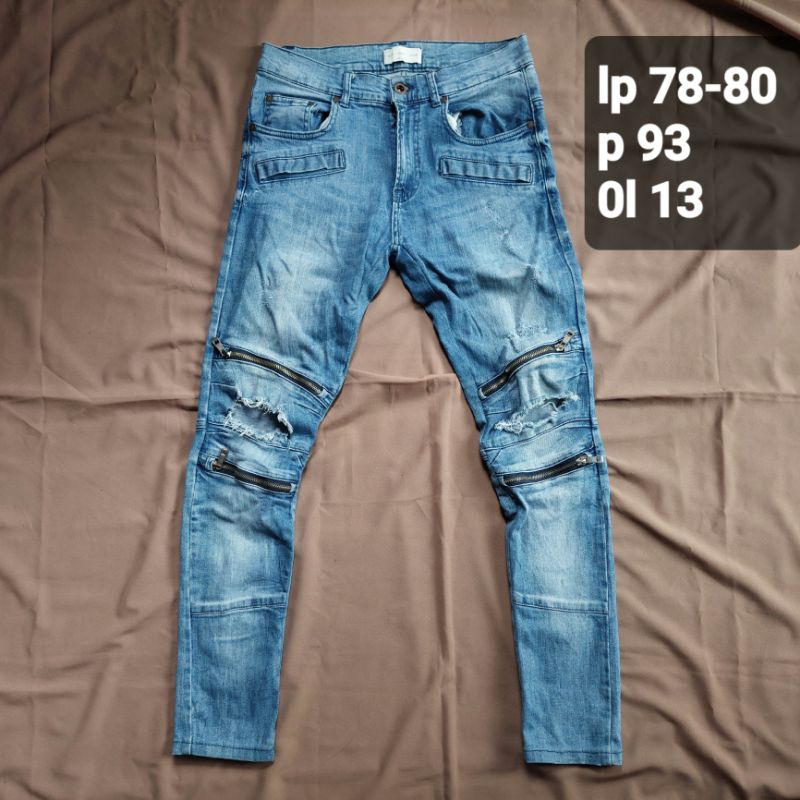 zara man ripped biker jeans