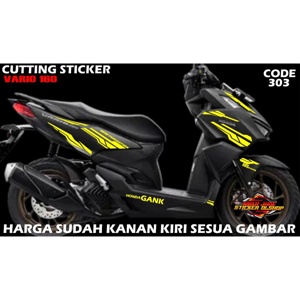 CUTTING STICKER HONDA VARIO 160 BODY HITAM