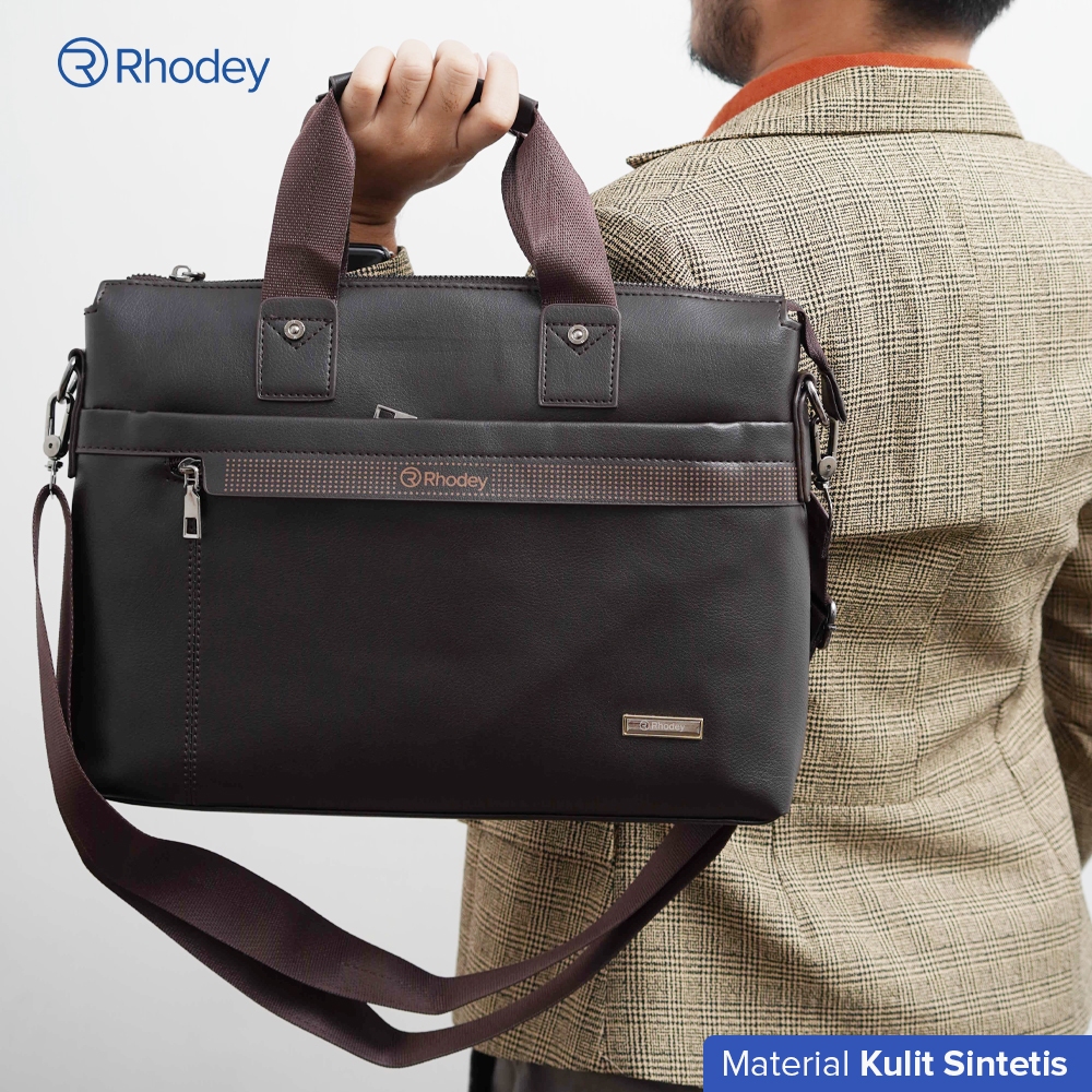 Rhodey Polo Tas Kerja Selempang Pria Messenger Bag PU Leather Tas Bahu Laki Laki Laptop