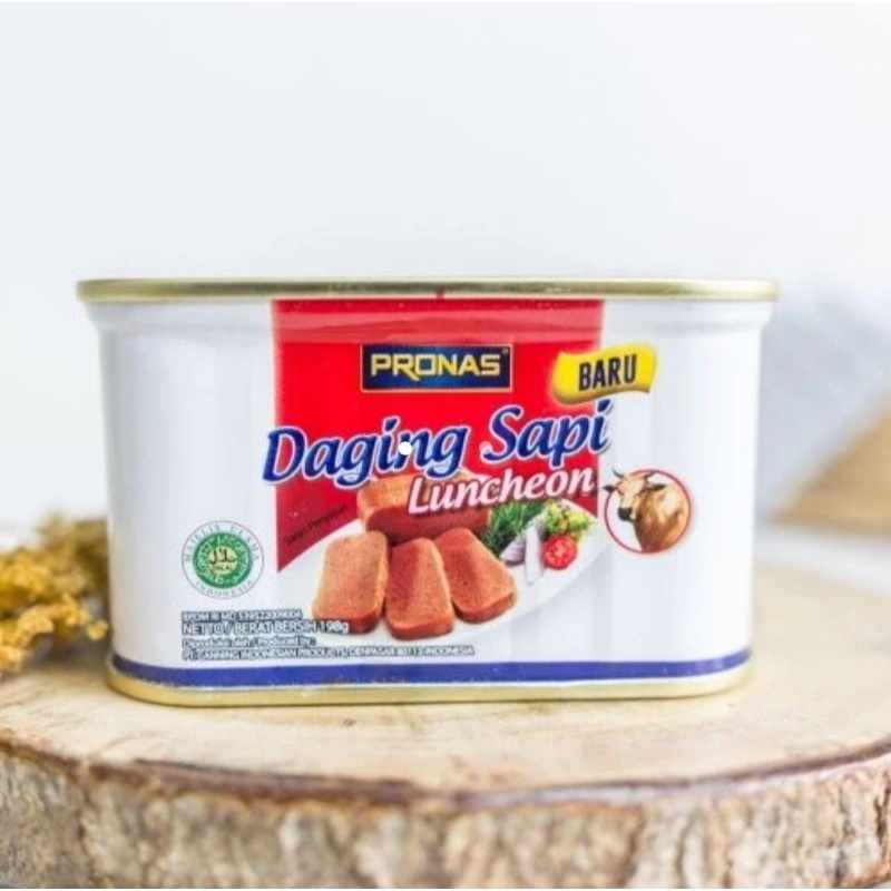 

Pronas Beef Luncheon 198 gr Kornet Sapi Blok Kaleng