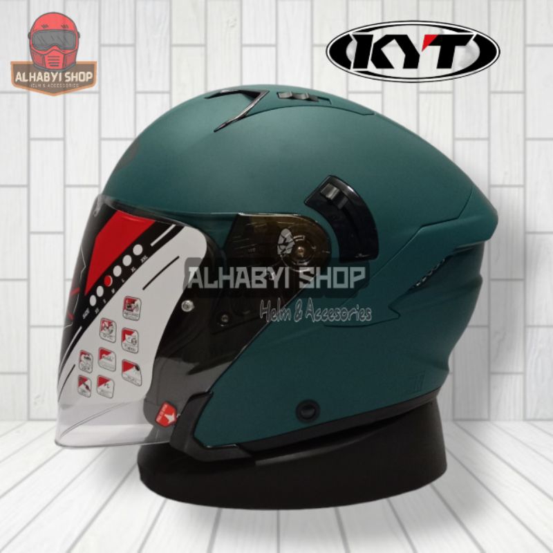 Helm Half Face KYT NFJ Emerald Green Doff | Helm Half Face KYT NFJ Solid