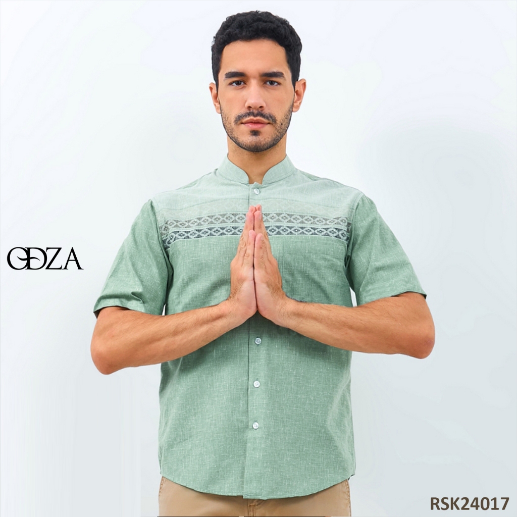 Odza Baju Koko Lengan Pendek Pria Regular Fit Beatrice Hijau Sage Green