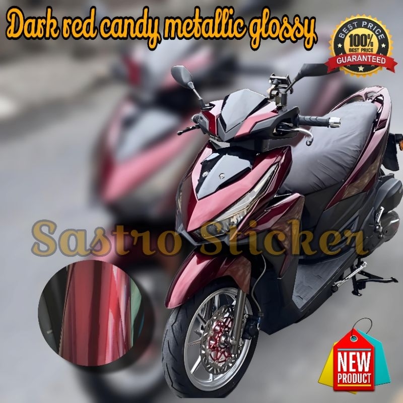 Stiker skotlet metalik dark red candy/merah gelap