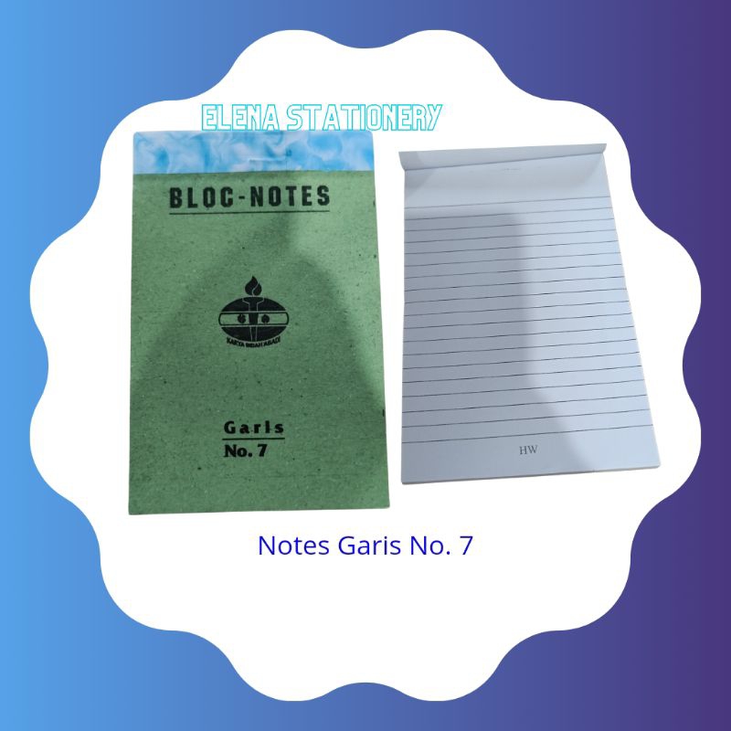 

notes garis no. 7/bloc notes/ notes kecil