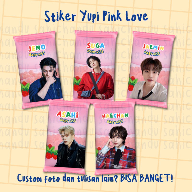 

[Pre-Order] Stiker Yupi love untuk kado/freebies konser Kpop NCT/WayV/Treasure/EXO dll